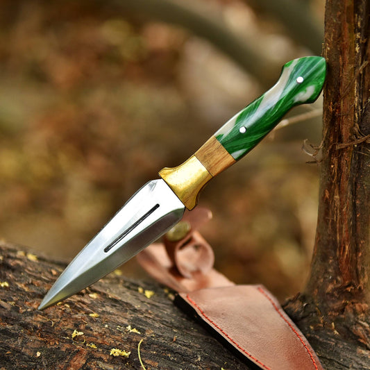 Luxury Handcrafted Double Edge Carbon Steel D2 Blade Dagger Knife