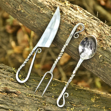 Hand Forged Heritage Style 3-Piece Forged Blacksmith Cutlery Set