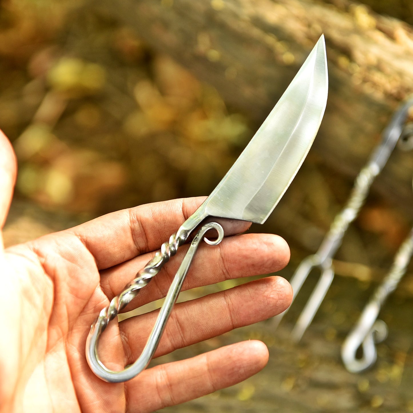 Hand Forged Heritage Style 3-Piece Forged Blacksmith Cutlery Set