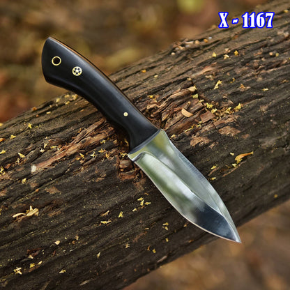 Handmade Carbon Steel D2 Blade Skinner Hunting Camping Knife Resin Handle