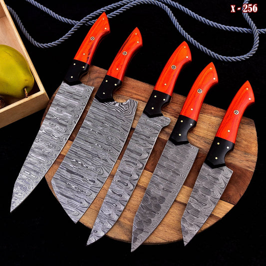 Japanese Damascus Chef Knives Set Kitchen Professional Knife Set X-256