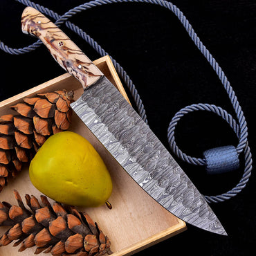 12" Handmade Damascus Steel Chef Knife with Pinecone Handle x-253