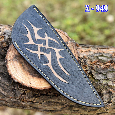 Luxury Handcrafted Engraved Leather Fixed Blade Knife Protection Sheath