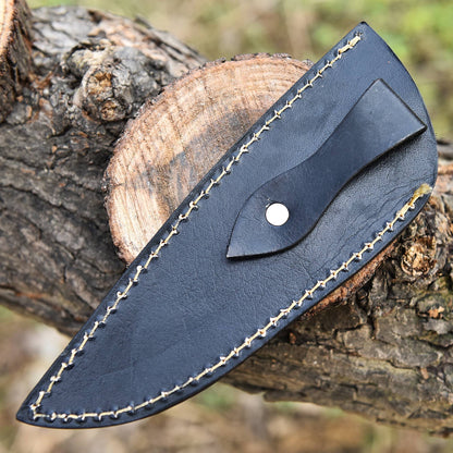 Luxury Handcrafted Engraved Leather Fixed Blade Knife Protection Sheath