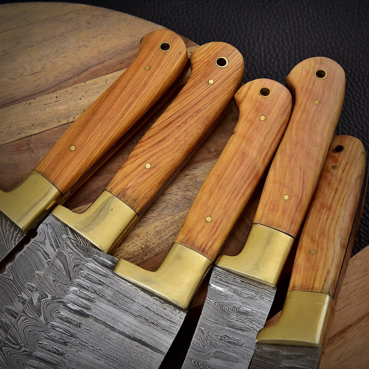 5 Piece Handmade Chef Set, 5 Piece Damascus Steel Knife Set, Kitchen Knife Set