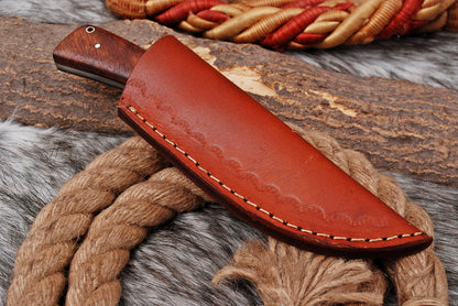EDC Hand Forged Damascus Steel Blade Outdoor Adventure Skinner Knife