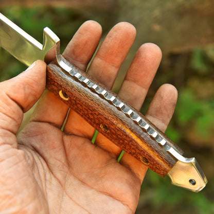 Handmade Carbon Steel Double Edge Blade Dagger Knife Full Tang Micarta Handle