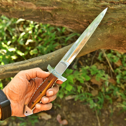 Handmade Carbon Steel Double Edge Blade Dagger Knife Full Tang Micarta Handle