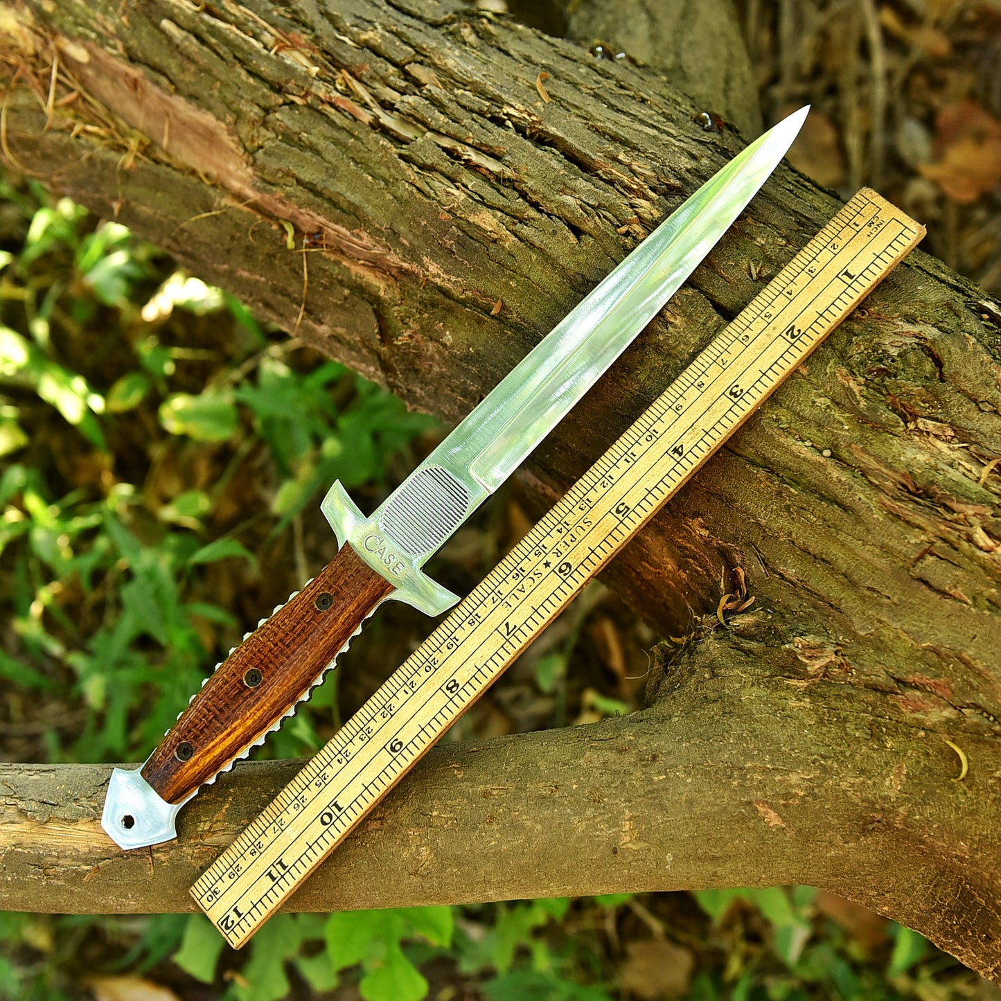 Handmade Carbon Steel Double Edge Blade Dagger Knife Full Tang Micarta Handle