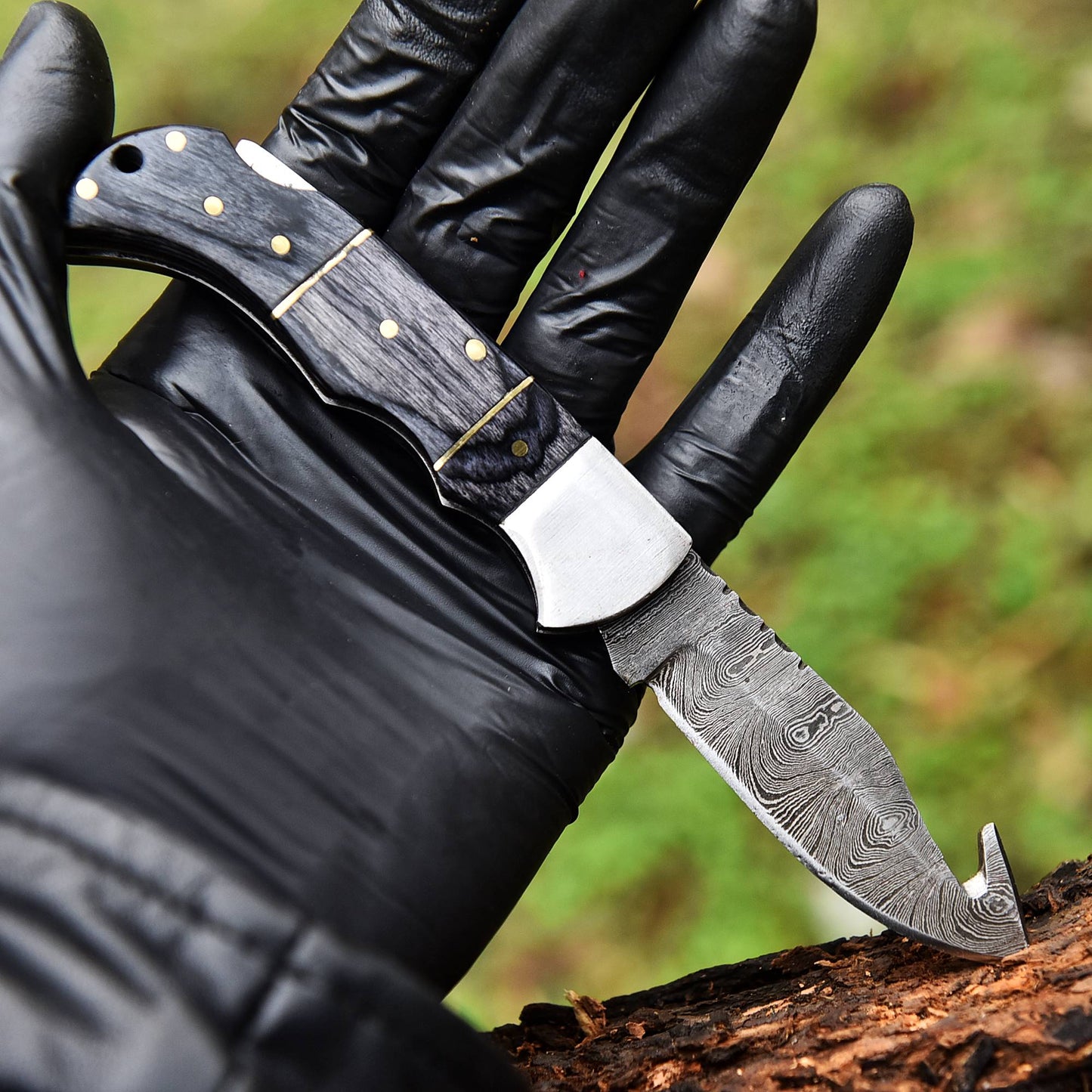 Custom Hand Forged EDC Damascus Steel Blade Folding Blade Pocket Knife