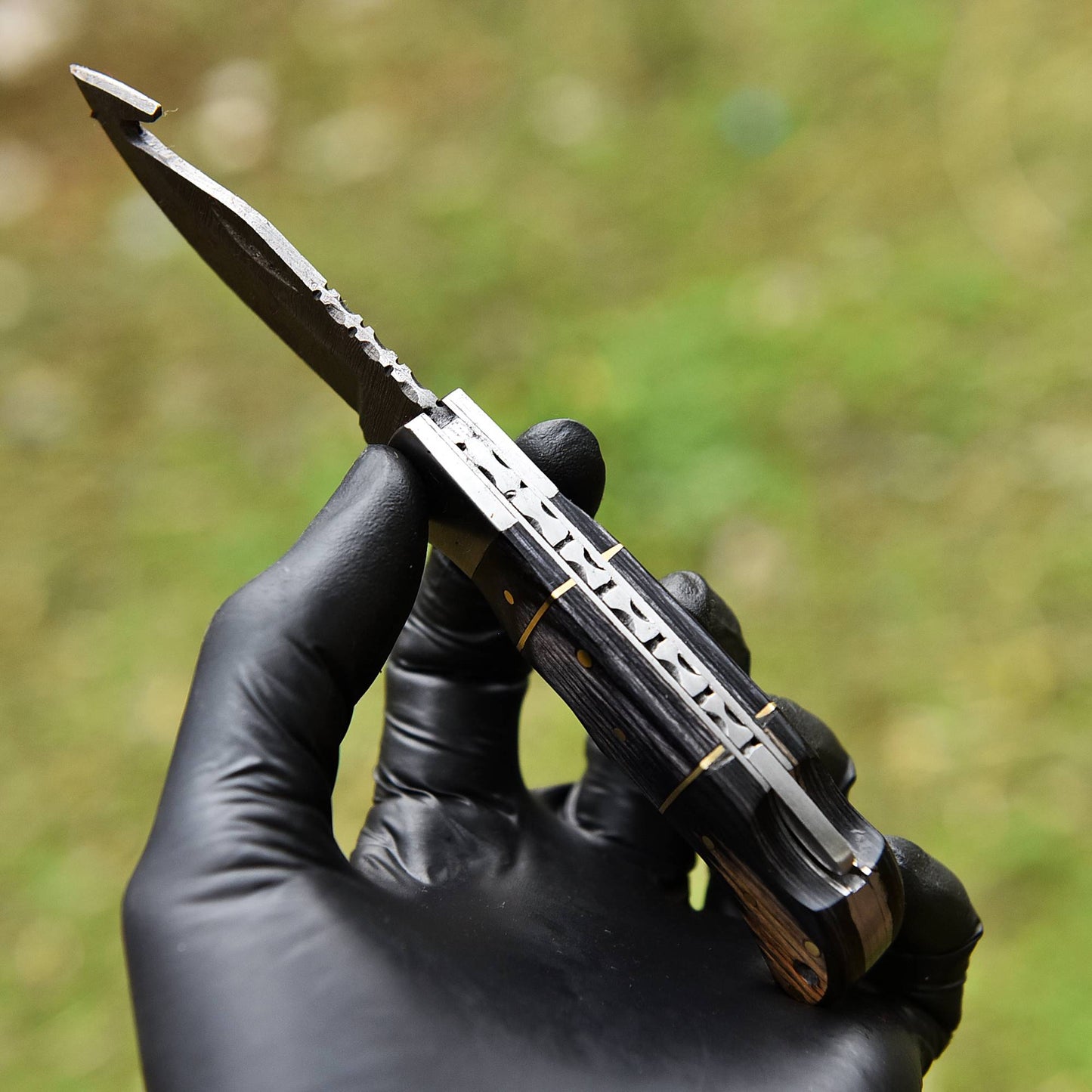 Custom Hand Forged EDC Damascus Steel Blade Folding Blade Pocket Knife