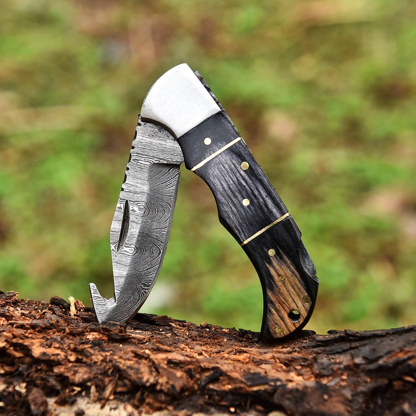 Custom Hand Forged EDC Damascus Steel Blade Folding Blade Pocket Knife
