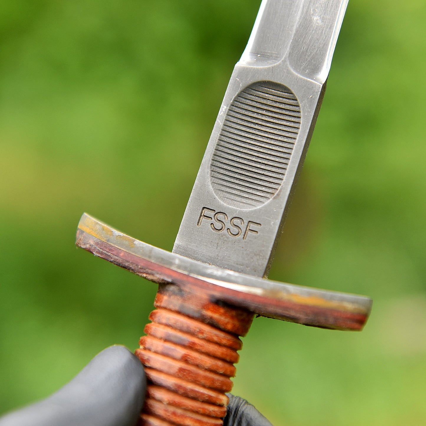Classic Vintage Military Inspired V-42  Double Edge Dagger Leather Handle