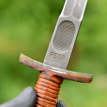 Classic Vintage Military Inspired V-42  Double Edge Dagger Leather Handle