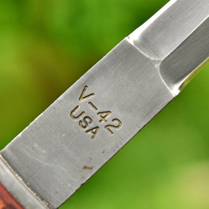 Classic Vintage Military Inspired V-42  Double Edge Dagger Leather Handle