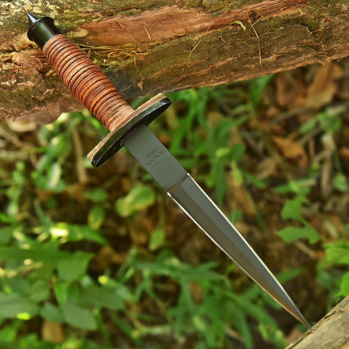 12" Handmade Carbon Steel Dagger Full Tang Knife Leather Handle With Sheath