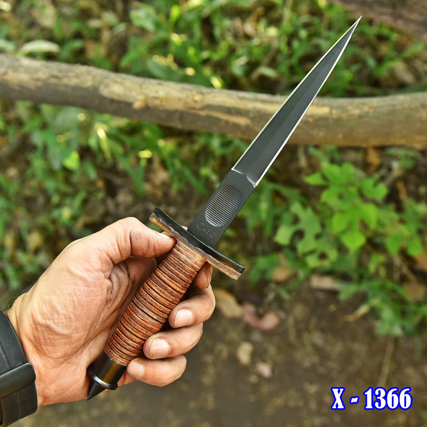 12" Handmade Carbon Steel Dagger Full Tang Knife Leather Handle With Sheath