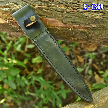 Premium Build Tactical Double Edge Blade Knife Leather Buffalo Sheath
