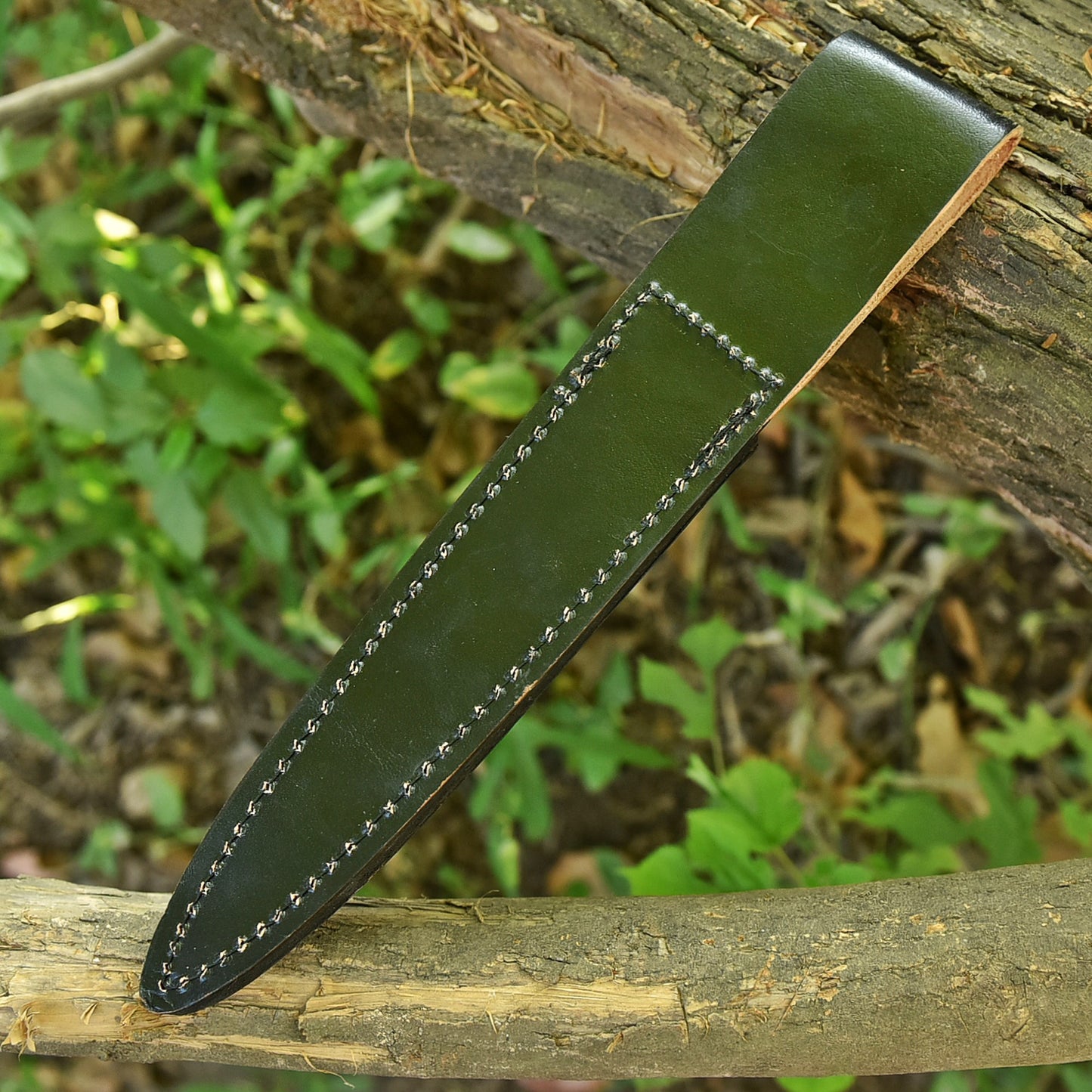 Premium Build Tactical Double Edge Blade Knife Leather Buffalo Sheath