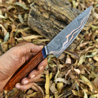 Handmade Copper Damascus Kitchen Knife Professional Chef Collection Knife