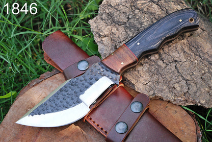 11" Forged Carbon Steel Fixed Blade Hunting Tracker knife Full Tang with sheath x-236