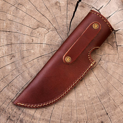 Handmade EDC Genuine Leather Fixed Blade Skinner Knife Sheath