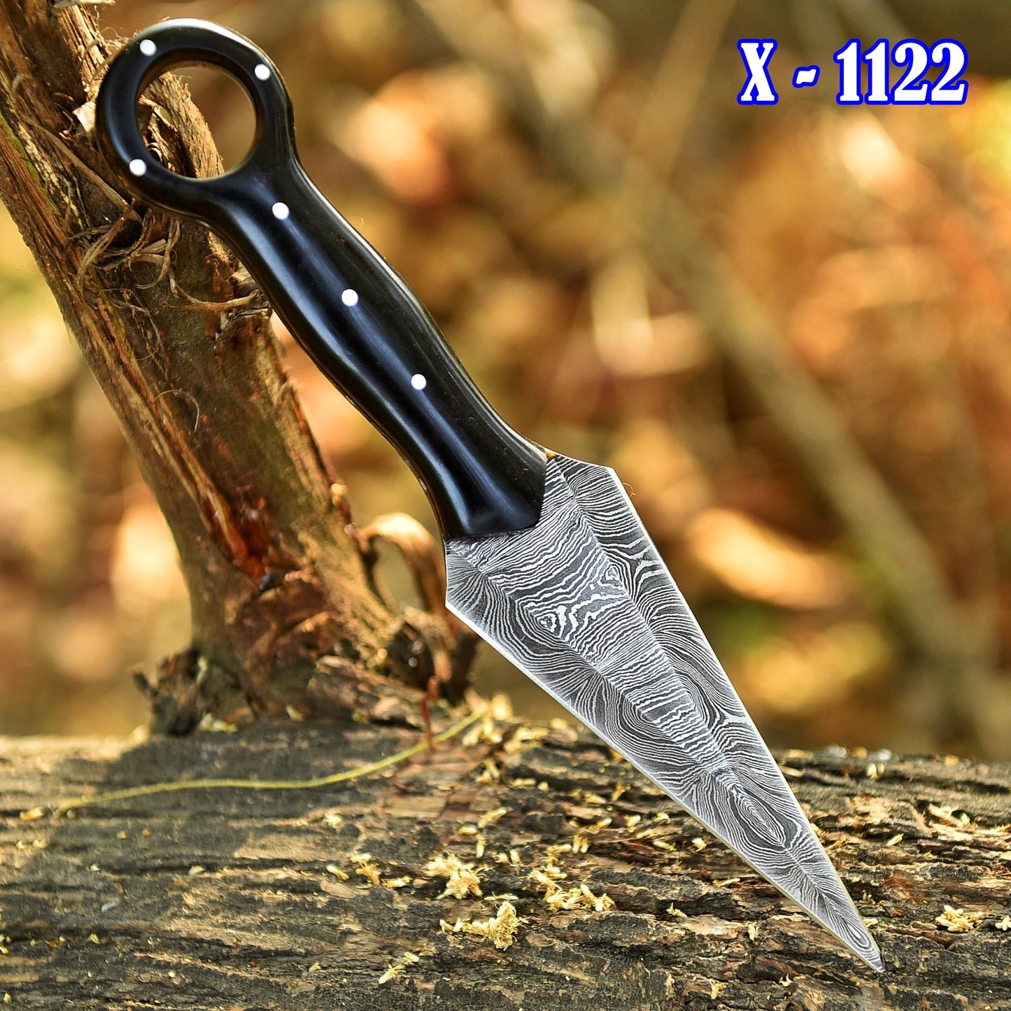 Hand Forged Damascus Steel Double Edge Full Tang Dagger Resin Handle
