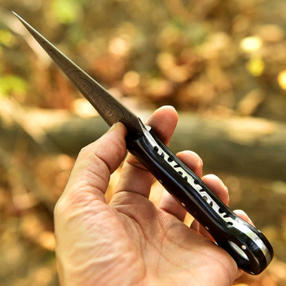 Hand Forged Damascus Steel Double Edge Full Tang Dagger Resin Handle