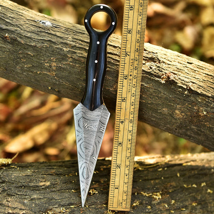Hand Forged Damascus Steel Double Edge Full Tang Dagger Resin Handle