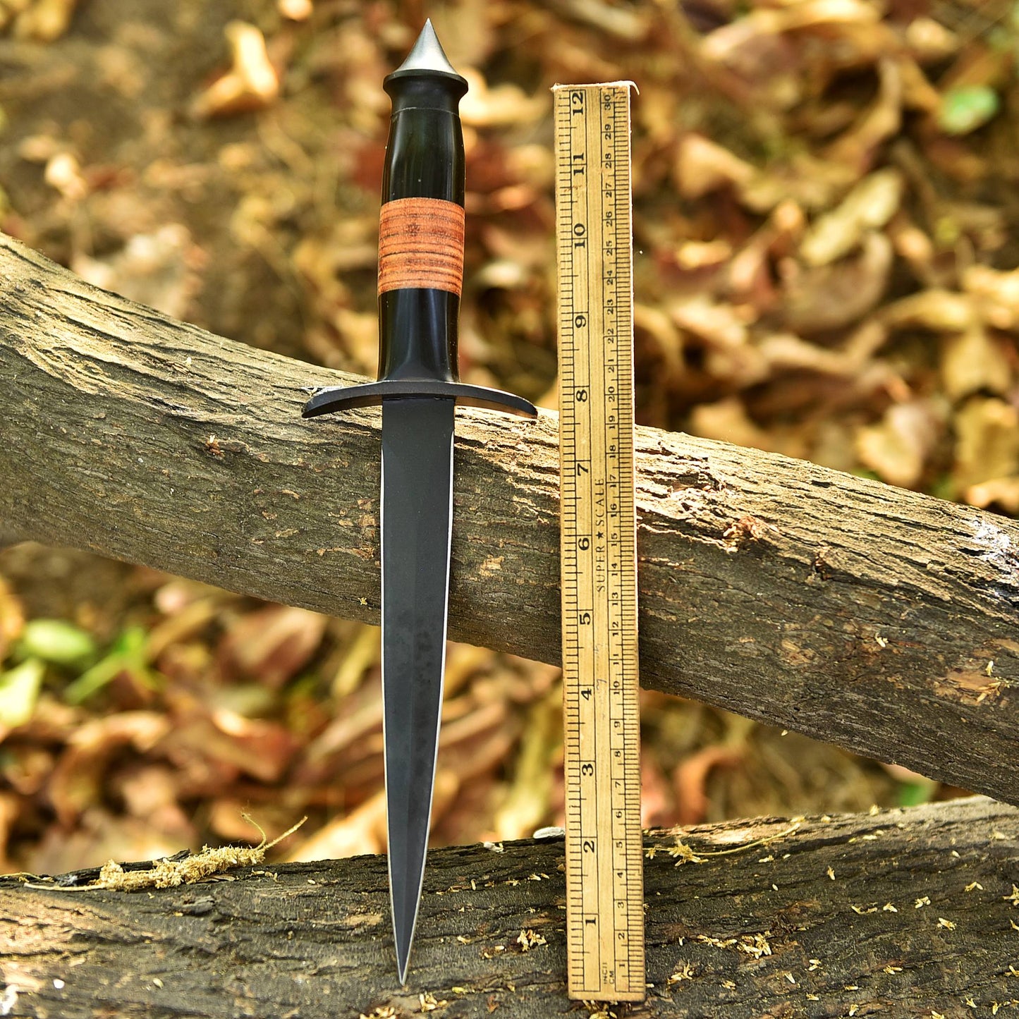 Heavy Duty Handmade Carbon Steel Powder Coat Double Edge Blade Dagger