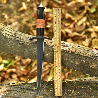 Heavy Duty Handmade Carbon Steel Powder Coat Double Edge Blade Dagger