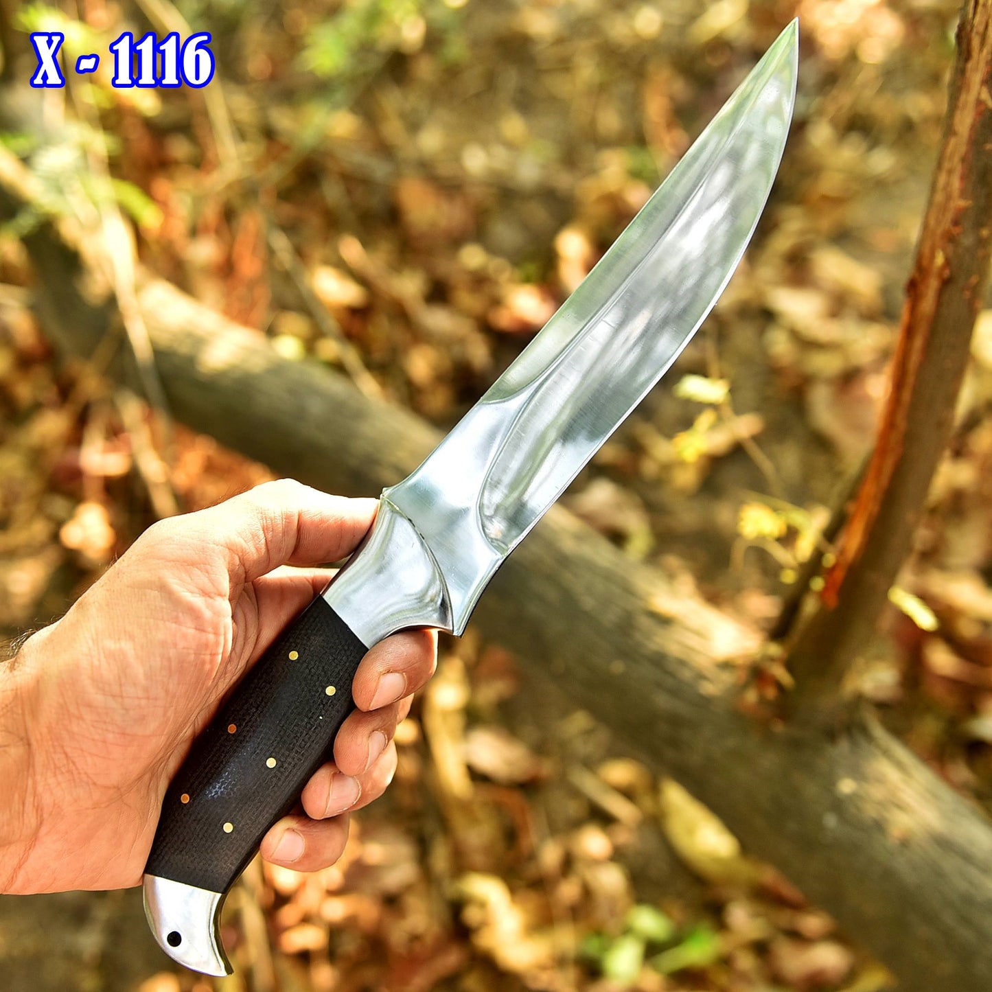 Handcrafted Carbon Steel High Polish Blade Hunting Knife Micarta Handle