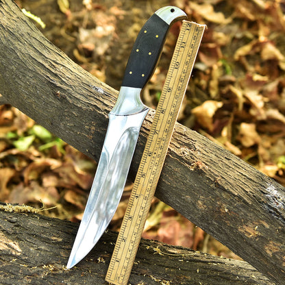Handcrafted Carbon Steel High Polish Blade Hunting Knife Micarta Handle
