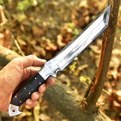 Custom Handmade Carbon Steel Tanto Blade Hunting Knife Micarta Handle