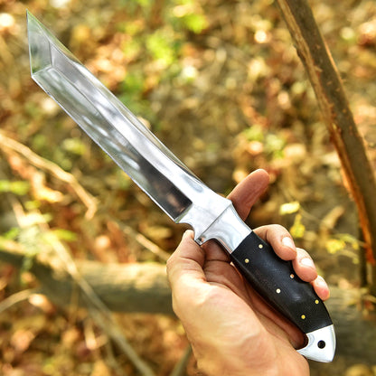 Custom Handmade Carbon Steel Tanto Blade Hunting Knife Micarta Handle