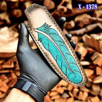 Custom Handmade Fix Blade Knife Genuine Leather Collector Edition Sheath