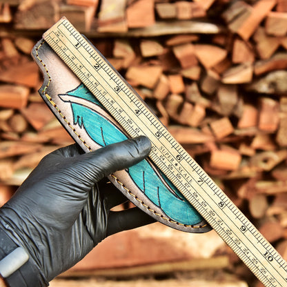 Custom Handmade Fix Blade Knife Genuine Leather Collector Edition Sheath