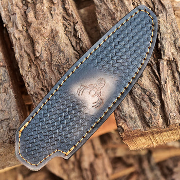 Custom Hand Stitched Sheep Leather Fixed Blade Knife Deer Engraved Sheath