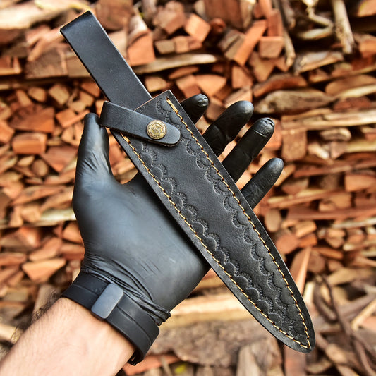 Custom Rust Protection Handmade Fixed Double Edge Blade Knife Sheath