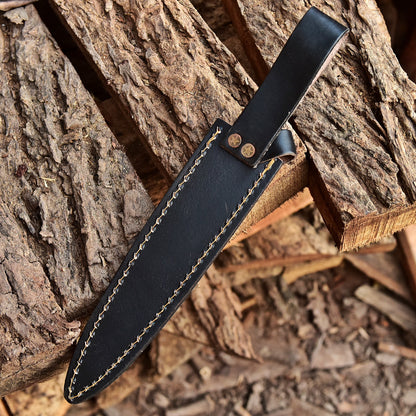 Custom Rust Protection Handmade Fixed Double Edge Blade Knife Sheath