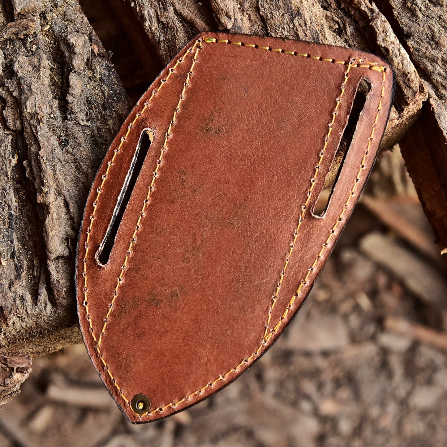 Artisan Handmade Top Grain Leather Fixed Blade Knife Sheath Leaf Engraving