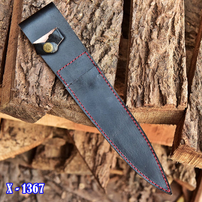 Handmade Heavy Duty Buffalo Leather Double Edge Fixed Blade Knife Sheath