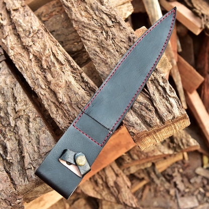 Handmade Heavy Duty Buffalo Leather Double Edge Fixed Blade Knife Sheath