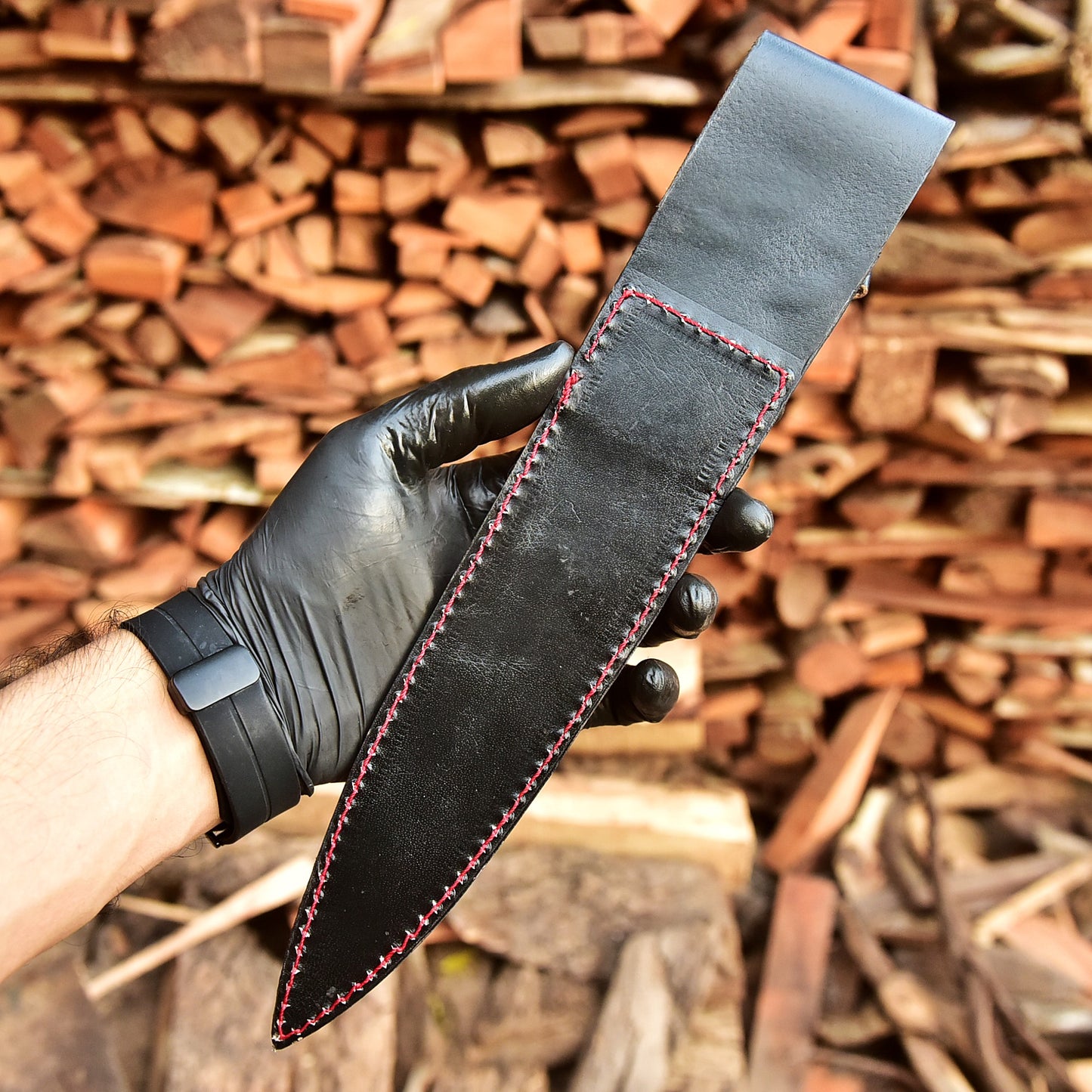 Handmade Heavy Duty Buffalo Leather Double Edge Fixed Blade Knife Sheath