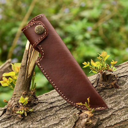 Handmade EDC Genuine Leather Fixed Blade Skinner Knife Sheath