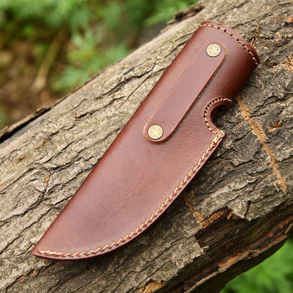 Handmade EDC Genuine Leather Fixed Blade Skinner Knife Sheath