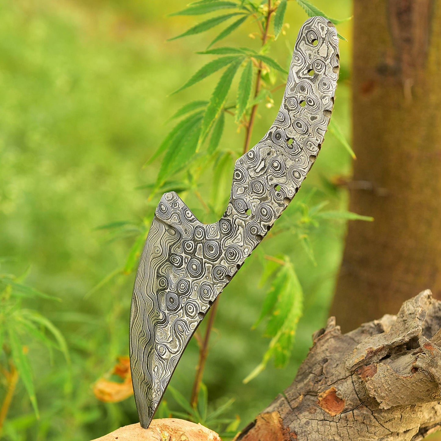 Custom Handmade Damascus Steel Blade Full Tang Skinner Blank Blade