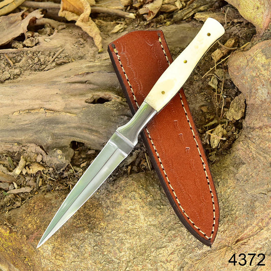 Custom Handmade D2 Steel Hunting Dagger Double Edge Boot Knife Full Tang x-268