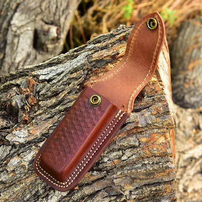 Custom Hand Stitched Top Grain Leather Folding Knife Engraved Sheath