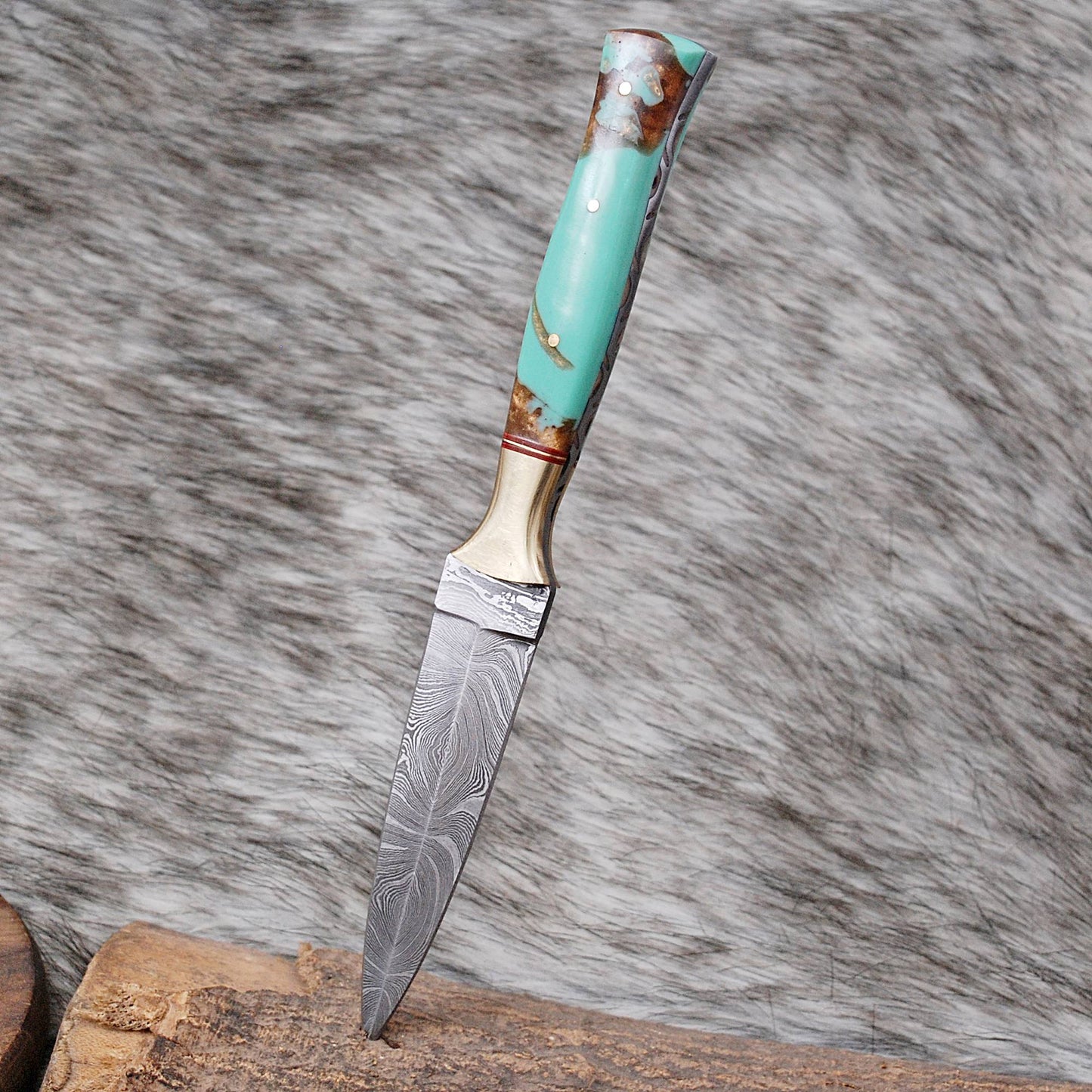 Custom Hand Forged Damascus Steel Double Edge Blade Dagger With Sheath